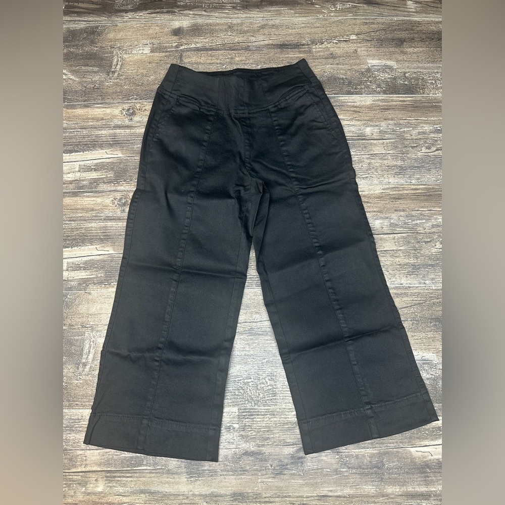 Belle Kim Gravel Black Stretch Cropped Pants | 8P | Never Been Worn